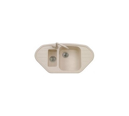 SPAZIO 98.10 Lavello cucina ad una vasca grande più una vasca piccola più scolapiatti finitura ultrametal 41 alluminio