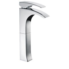 LASER Monocomando lavabo alto con piletta click-clack finitura cromo