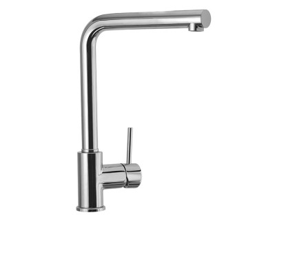 FRIDA Monocomando lavello canna elle girevole in acciaio inox finitura acciaio spazzolato