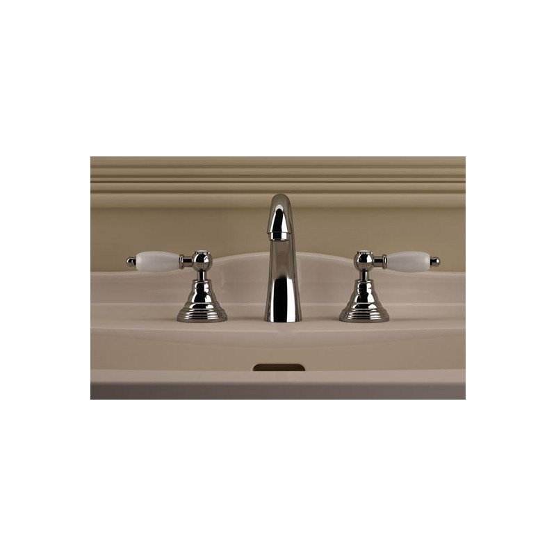 RETRO' Batteria lavabo con bocca alta e scarico finitura cromo