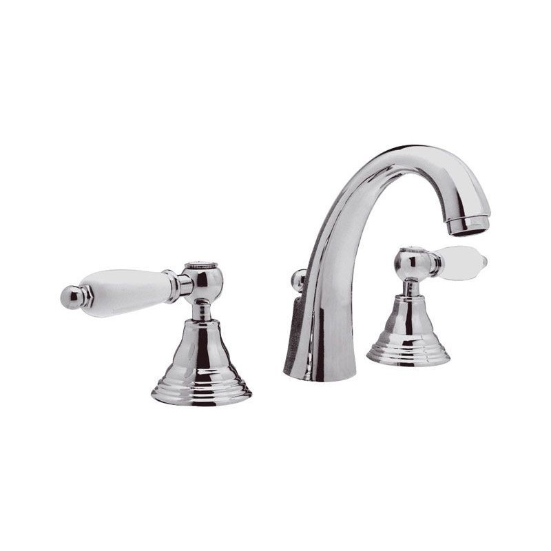 RETRO' Batteria lavabo con bocca alta e scarico finitura cromo