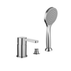 SALLY Batteria monocomando bordo vasca con deviatore e doccetta finitura dorato