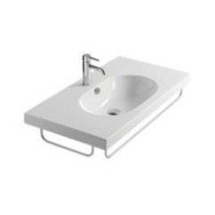 EDEN lavabo sospeso cm 90  monoforo+portasalviette frontale