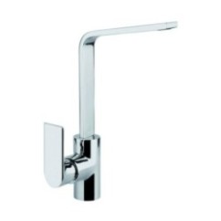 MIG10 miscelatore monocomando con canna rettangolare a L finitura microultragranit bianco latte