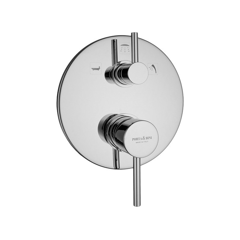 GLOBO Monocomando doccia incasso con deviatore tre uscite finitura cromo