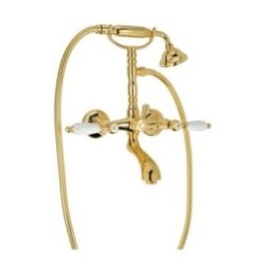 QUEEN Gruppo vasca esterno con kit doccia finitura bronzato