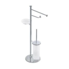 CLASSICA Piantana con elementi mobili - porta salviette, porta rotolo, portasapone e scopino -