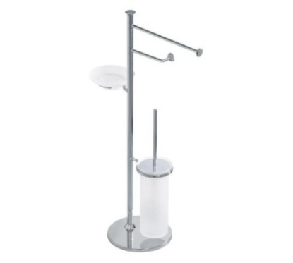 CLASSICA Piantana con elementi mobili - porta salviette, porta rotolo, portasapone e scopino -