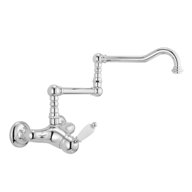 NEW OLD Monocomando lavello a muro snodato finitura dark copper