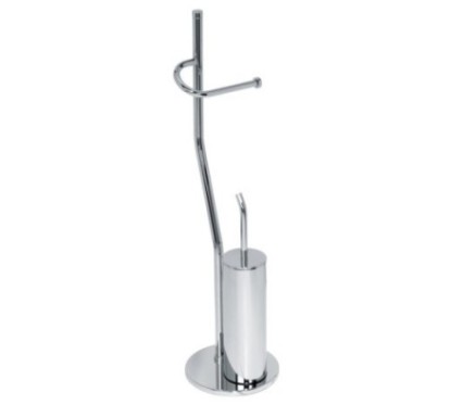 DUEMILA PLUS Piantana porta rotolo e porta scopino cilindrico