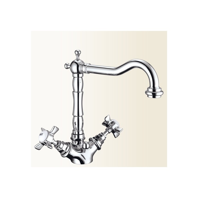 LIVINGSTONE monoforo lavabo con canna alta finitura oro