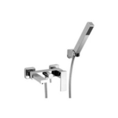 SLIM gruppo vasca con doccia duplex finitura white gold