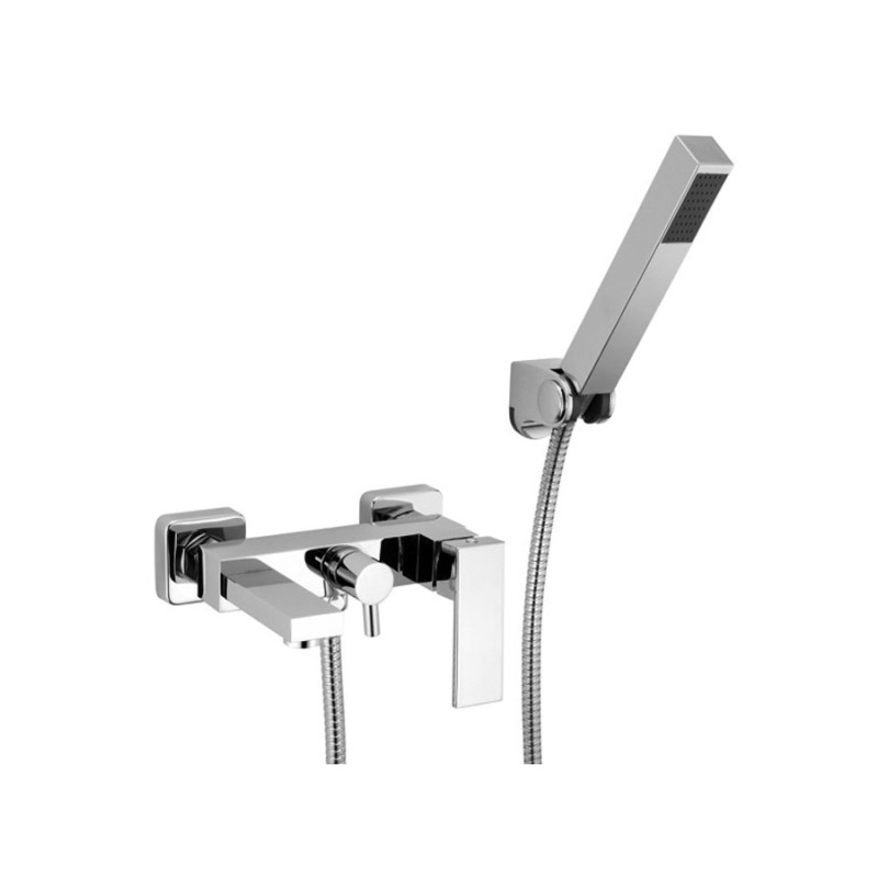 SLIM gruppo vasca con doccia duplex finitura white gold