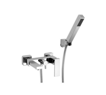 SLIM gruppo vasca con doccia duplex finitura white gold