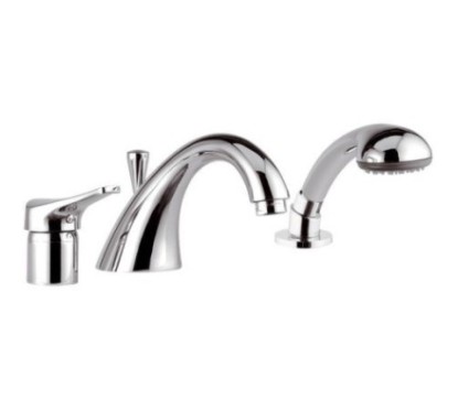 RIO Miscelatore bordo vasca con doccia estraibile finitura cromo