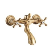 OLD FASHION Gruppo esterno con attacco superiore e bocca di erogazione finitura dark bronze