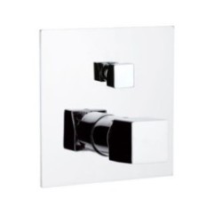 CUBE WATERFALL miscelatore vasca-doccia incasso con deviatore finitura cromo