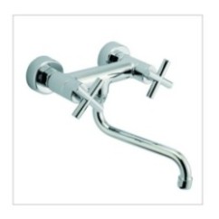 Gruppo per lavello a parete finitura cromo