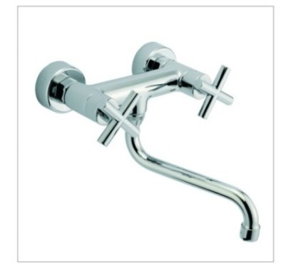 Gruppo per lavello a parete finitura cromo