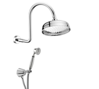 ANTICO kit soffione con presa acqua e doccia. Soffione diam.200 mm.