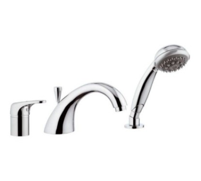 ECO Miscelatore bordo vasca con doccia estraibile finitura cromo