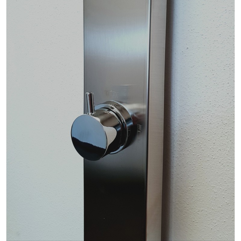 IDEA INOX pannello doccia in acciaio inox e abs con miscelatore monocomando finitura cromo