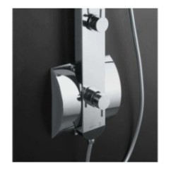 IDEA INOX pannello doccia in acciaio inox e abs con miscelatore monocomando finitura satinato