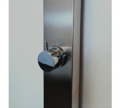 IDEA INOX pannello doccia in acciaio inox e abs con miscelatore monocomando finitura satinato