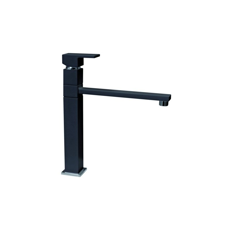 QUAMIXL miscelatore monocomando quadro con bocca a fontana finitura microultragranit nero matt