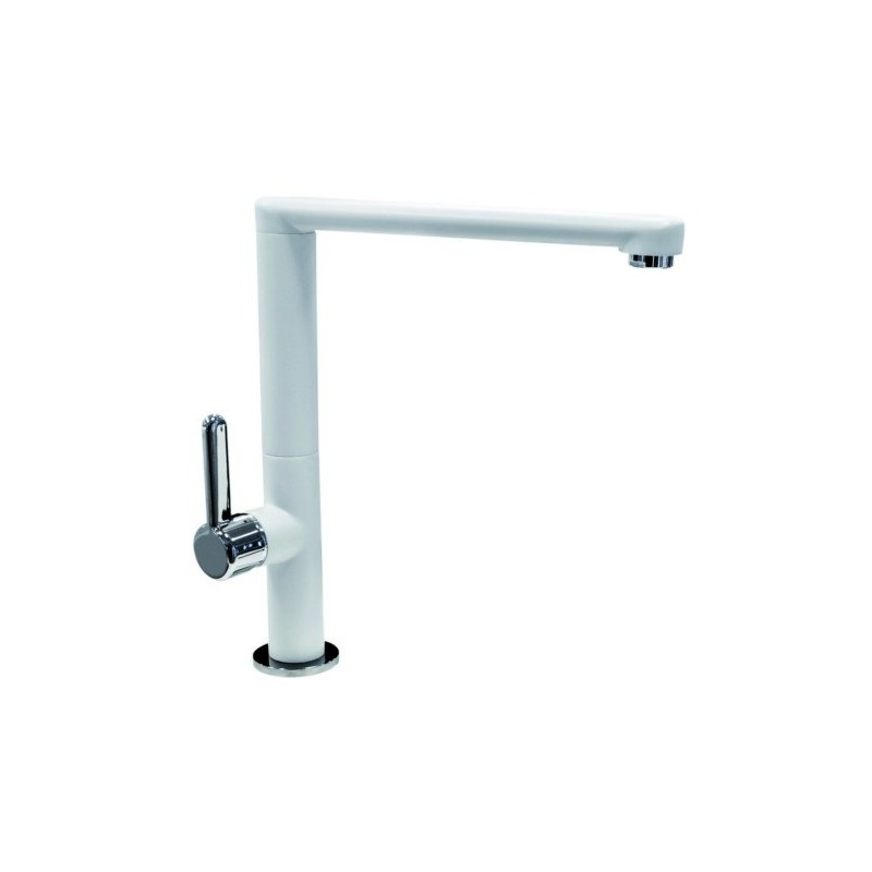 ZENMIX miscelatore monocomando con canna piatta finitura microultragranit bianco latte