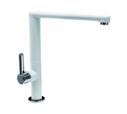 ZENMIX miscelatore monocomando con canna piatta finitura microultragranit bianco latte