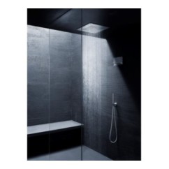 Soffione quadrato 400x400 in acciaio da incasso finitura acciaio lucido