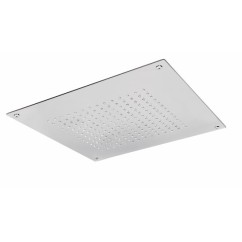 Soffione quadrato 400x400 in acciaio da incasso finitura acciaio lucido