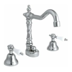 IRIS batteria lavabo canna girevole con scarico finitura cromo