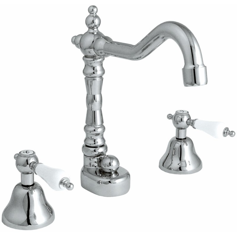 IRIS batteria lavabo canna girevole con scarico finitura cromo