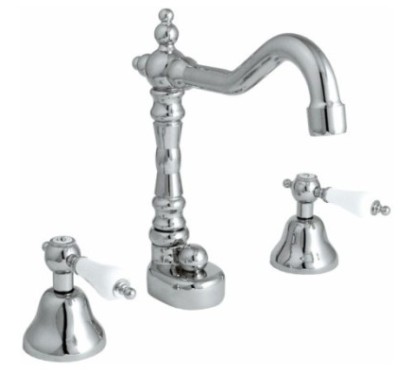 IRIS batteria lavabo canna girevole con scarico finitura cromo