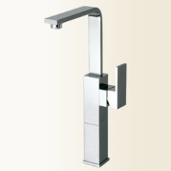 NEW SPACE Miscelatore monocomando per lavabo con canna alta, prolunga 70 mm finitura cromo
