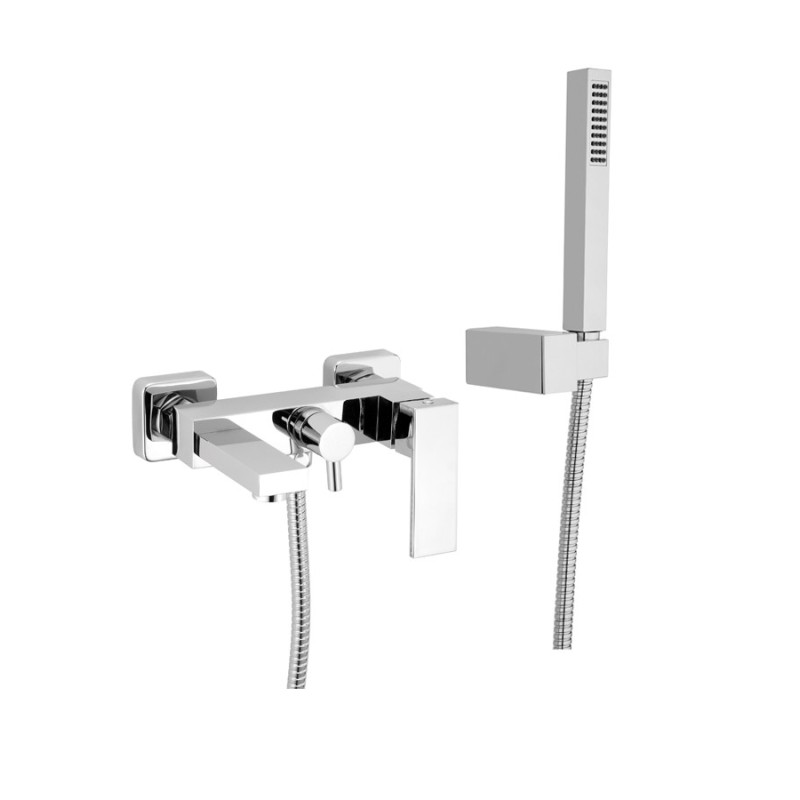 MANHATTAN gruppo vasca con doccia duplex finitura matt brushed nickel