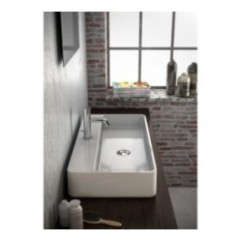 TRATTO Lavabo da appoggio monoforo Rettangolare 80