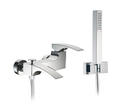 LASER Monocomando vasca esterno con kit doccia finitura cromo