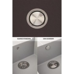 ELEGANCE 86.20 Lavello cucina a due vasche finitura nanostone N4 urban grey