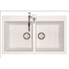 ELEGANCE 86.20 Lavello cucina a due vasche finitura nanostone N6 deep black