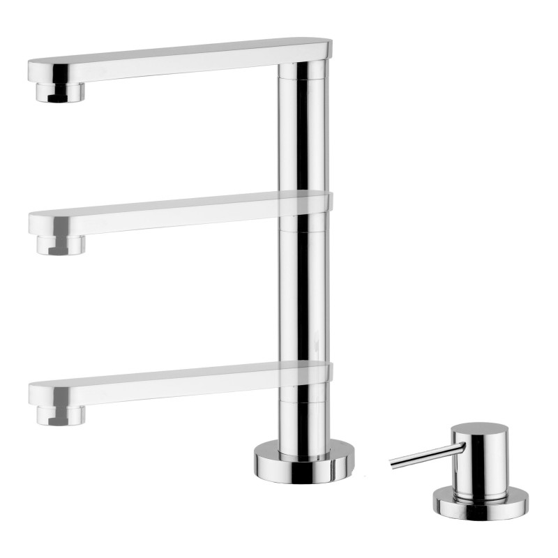 HI-TECH rubinetto monocomando lavello sottofinestra con canna abbattibile 248 mm