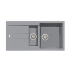 ELEGANCE 99.15 Lavello cucina ad una vasca più una vasca piccola  più scolapiatti finitura microultragranit 95 nero ebony