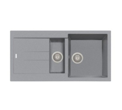 ELEGANCE 99.15 Lavello cucina ad una vasca più una vasca piccola  più scolapiatti finitura microultragranit 95 nero ebony