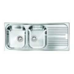 UNIVERSAL lavello in acciaio inox a due vasche più scolapiatti DX finitura satinato