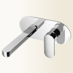 MIA Miscelatore per lavabo ad incasso, con bocca a parete, non ispezionabile senza scarico finitura nickel spazzolato