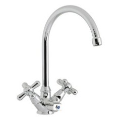 MAREA Monoforo lavello cucina a tre vie finitura dorato