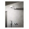 Soffione a parete in acciaio inox + ABS 200x200 mm finitura nero opaco/cromo