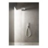 Soffione a parete in acciaio inox + ABS 200x200 mm finitura nero opaco/cromo